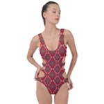 Illustrations Ajrak Abstract Design Pattern Side Cut Out Swimsuit