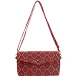 Illustrations Ajrak Abstract Design Pattern Removable Strap Clutch Bag