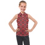 Illustrations Ajrak Abstract Design Pattern Kids  Sleeveless Polo T-Shirt