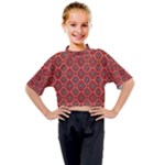 Illustrations Ajrak Abstract Design Pattern Kids Mock Neck T-Shirt