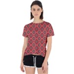 Illustrations Ajrak Abstract Design Pattern Open Back Sport T-Shirt