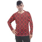 Illustrations Ajrak Abstract Design Pattern Men s Pique Long Sleeve T-Shirt