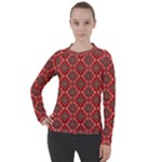 Illustrations Ajrak Abstract Design Pattern Women s Pique Long Sleeve T-Shirt