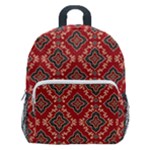 Illustrations Ajrak Abstract Design Pattern Kids  Age 5-10 Lightweight School Backpack with Side Pockets