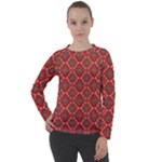 Illustrations Ajrak Abstract Design Pattern Women s Long Sleeve Raglan T-Shirt