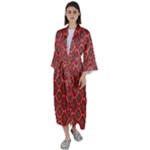 Illustrations Ajrak Abstract Design Pattern Maxi Satin Kimono