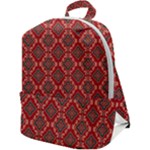 Illustrations Ajrak Abstract Design Pattern Zip Up Backpack