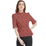 Illustrations Ajrak Abstract Design Pattern Frill Neck Blouse