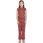 Illustrations Ajrak Abstract Design Pattern Kids  Sleeveless Ruffle Edge Band Collar Chiffon One Piece