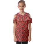 Illustrations Ajrak Abstract Design Pattern Fold Over Open Sleeve Top