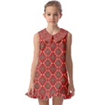 Illustrations Ajrak Abstract Design Pattern Kids  Pilgrim Collar Ruffle Hem Dress