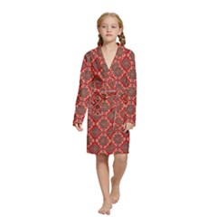 Illustrations Ajrak Abstract Design Pattern Kids  Long Sleeve Velvet Lounge Robe from ArtsNow.com