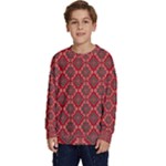 Illustrations Ajrak Abstract Design Pattern Kids  Crewneck Sweatshirt