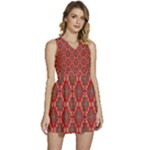 Illustrations Ajrak Abstract Design Pattern Sleeveless High Waist Mini Dress