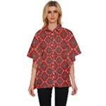 Illustrations Ajrak Abstract Design Pattern Women s Batwing Button Up Shirt