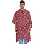 Illustrations Ajrak Abstract Design Pattern Men s Hooded Rain Ponchos