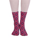 Illustrations Ajrak Abstract Design Pattern Smooth Crew Length Tube Socks