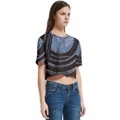 Women s Round Neck Short Sleeve Crop Top 