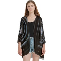 Open Front 3/4 Sleeve Batwing Chiffon Cardigan Kimono 