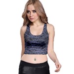 Aliens Entrails – Dark Blue Print Pattern Design Racer Back Crop Top