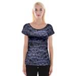 Aliens Entrails – Dark Blue Print Pattern Design Cap Sleeve Top