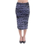 Aliens Entrails – Dark Blue Print Pattern Design Midi Pencil Skirt