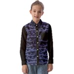 Aliens Entrails – Dark Blue Print Pattern Design Kids  Long Sleeve Shirt