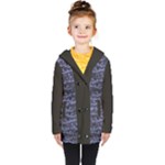 Aliens Entrails – Dark Blue Print Pattern Design Kids  Double Breasted Button Coat