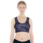 Aliens Entrails – Dark Blue Print Pattern Design Sports Bra With Pocket