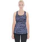 Aliens Entrails – Dark Blue Print Pattern Design Piece Up Tank Top