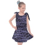 Aliens Entrails – Dark Blue Print Pattern Design Kids  Tie Up Tunic Dress