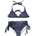 Aliens Entrails – Dark Blue Print Pattern Design Kids  Classic Bikini Set