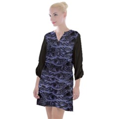 Open Neck Shift Dress 