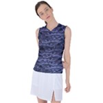 Aliens Entrails – Dark Blue Print Pattern Design Women s Sleeveless Sports Top