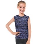 Aliens Entrails – Dark Blue Print Pattern Design Kids  Mesh Tank Top