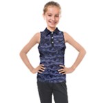 Aliens Entrails – Dark Blue Print Pattern Design Kids  Sleeveless Polo T-Shirt