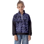 Aliens Entrails – Dark Blue Print Pattern Design Kids  Half Zip Hoodie