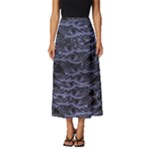 Aliens Entrails – Dark Blue Print Pattern Design Classic Midi Chiffon Skirt