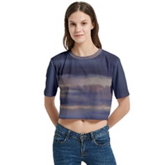 Women s Round Neck Short Sleeve Crop Top 