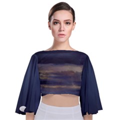 Tie Back Butterfly Sleeve Chiffon Top 