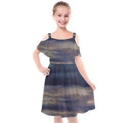 Kids  Cut Out Shoulders Chiffon Dress 