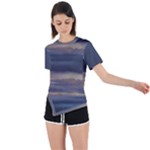 Twilight Serenade Print Asymmetrical Short Sleeve Sports T-Shirt