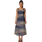 Twilight Serenade Print Square Neckline Tiered Midi Dress