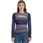 Twilight Serenade Print Women s Cut Out Long Sleeve T-Shirt