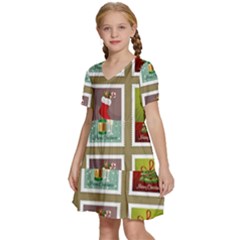 Kids  Short Sleeve Tiered Mini Dress 