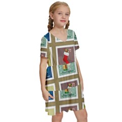 Kids  Short Sleeve Tiered Mini Dress 