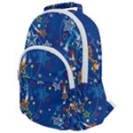 Christmas Stars Pattern Star Rounded Multi Pocket Backpack