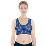 Christmas Stars Pattern Star Sports Bra With Pocket