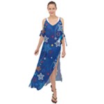 Christmas Stars Pattern Star Maxi Chiffon Cover Up Dress