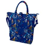 Christmas Stars Pattern Star Buckle Top Tote Bag